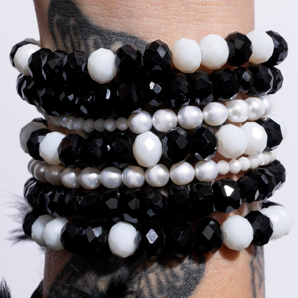 Manhattan Muse Jumbo Black & White Crystal Bracelet