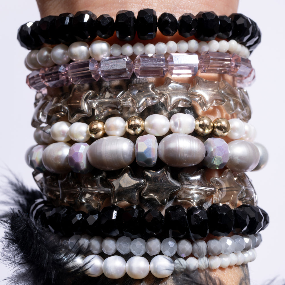 Timeless Allure White Crystal and Pearl Bracelet