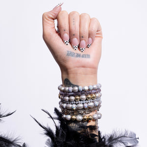 Classic Cadence Jumbo Gray Pearl & Yellow Gold Fill Bead Bracelet