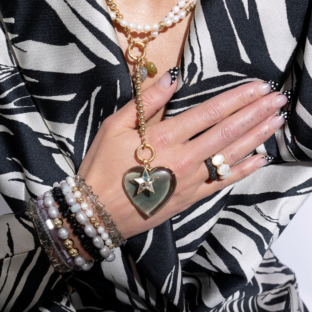 Sleek Ambition White Pearl & Yellow Gold Fill Bead Lariat Necklace