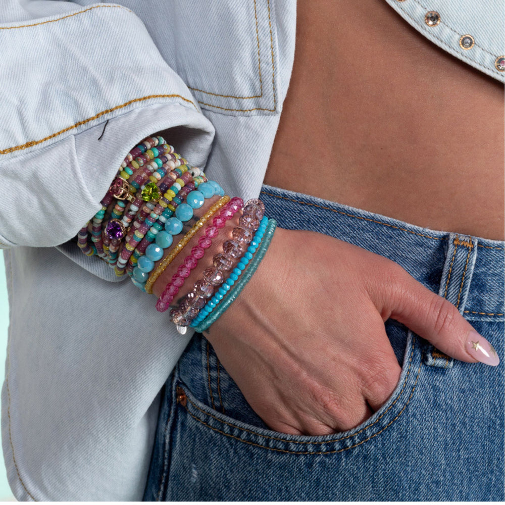 Fruit Punch Glow Jumbo Pink Quartz Gemstone Bracelet