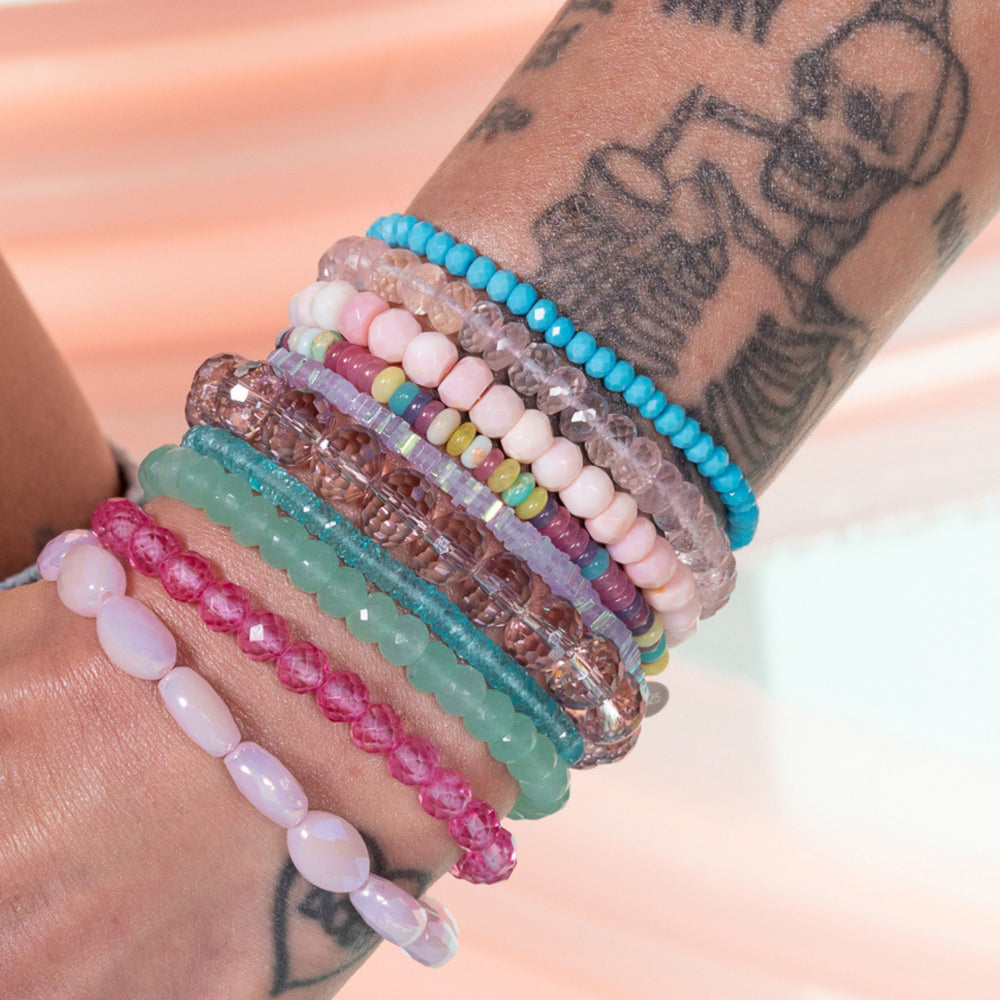 Roller Rink Pink Opal Gemstone Bracelet