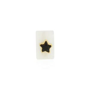 Full Circle Gemstone Pony Bead with 14K Yellow Gold and Gemstone Star Bezel